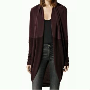 All Saints Sweaters | Maroon Silk Itat Shrug